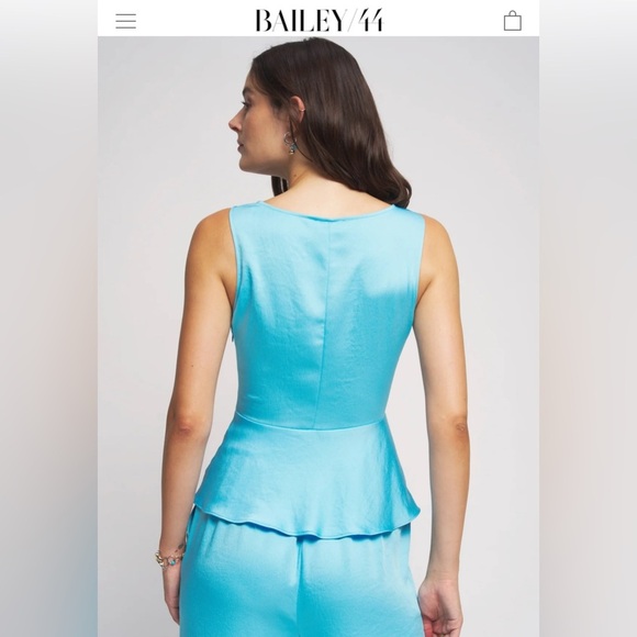 Revolve Thurid Shirred Peplum Hem Top in Aqua from Bailey 44 🦋 - Picture 3 of 8